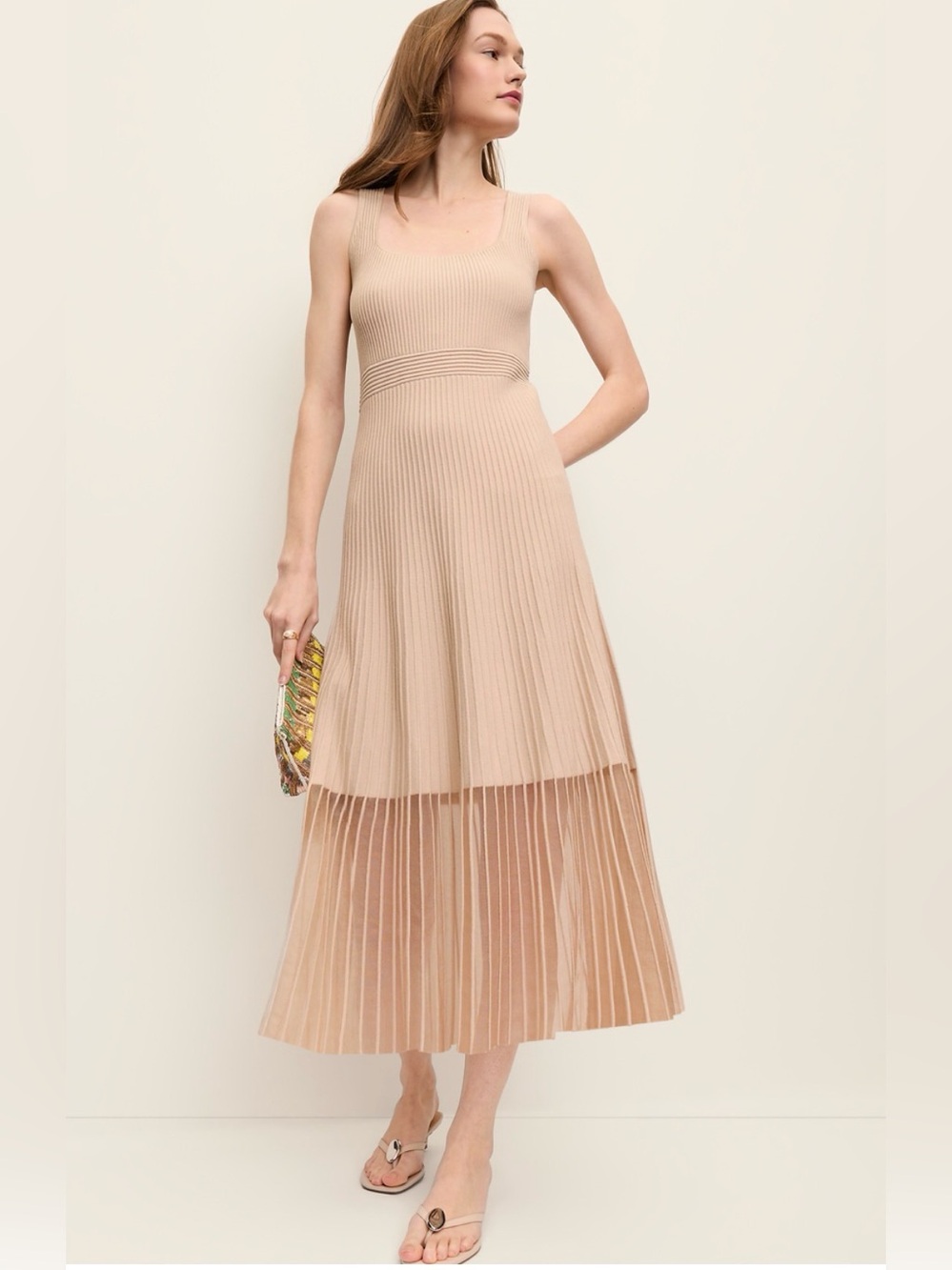 Ann Taylor Square Neck Ribbed Sweater Dress